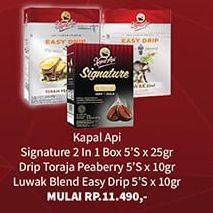 Promo Harga KAPAL API Signature 2 In 1 Kopi Gula/KAPAL API Luwak Drip/KAPAL API Kopi Easy Drip  - Hypermart