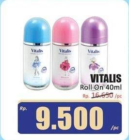 Promo Harga VITALIS Fragranced Deodorant Roll On 40 ml - Hari Hari