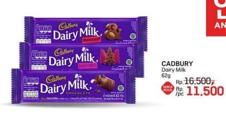 Promo Harga Cadbury Dairy Milk 62 gr - LotteMart