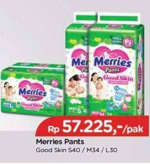 Promo Harga Merries Pants Good Skin S40, M34, L30 30 pcs - TIP TOP