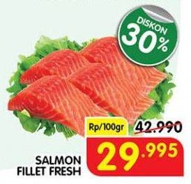 Promo Harga Salmon Fillet per 100 gr - Superindo