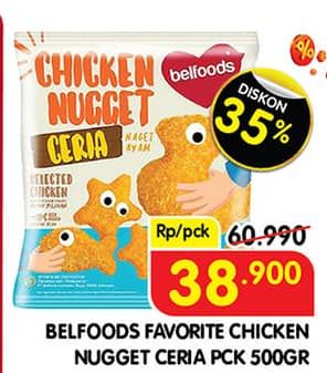 Promo Harga Belfoods Nugget Chicken Nugget Ceria 500 gr - Superindo