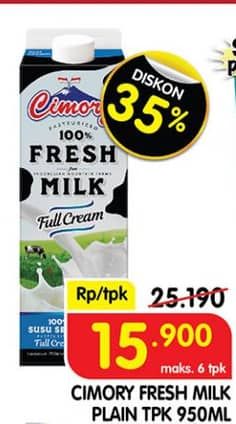 Promo Harga Cimory Fresh Milk Full Cream 950 ml - Superindo