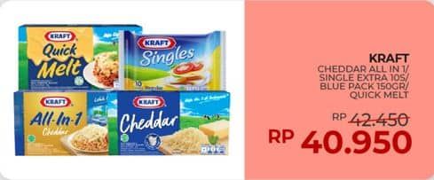 Promo Harga Kraft Cheddar All In 1 Slice/Singles Slice/Cheddar/Quick Melt  - Yogya