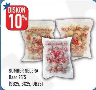 Promo Harga SUMBER SELERA Bakso Sapi SB, BX, UB 25 pcs - Hypermart