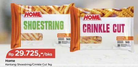 Promo Harga Home French Fries Shoestring, Crinkle Cut 1000 gr - TIP TOP