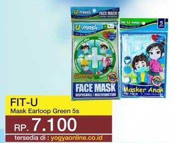 Promo Harga FIT-U-MASK Masker Earloop 5 pcs - Yogya