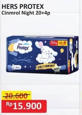 Promo Harga Hers Protex Comfort Night Wing 30cm 24 pcs - Alfamart