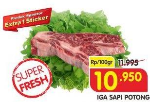 Promo Harga Iga Sapi Potong per 100 gr - Superindo