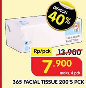 Promo Harga 365 Facial Tissue 200 sheet - Superindo