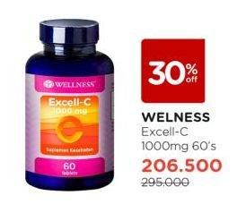 Promo Harga Wellness Excell C 1000mg 60 pcs - Watsons