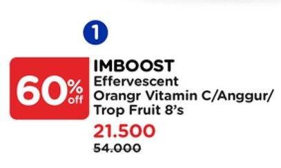 Promo Harga Imboost Effervescent with Vitamin C Grape, Orange, Tropical 8 pcs - Watsons