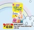 Promo Harga Baby Happy Baby Diapers Pants Fun & Comfort M34+2, L30+2 32 pcs - Alfamart