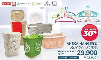 Promo Harga Lion Star/Maspion/Olymplast/Kiramas/Claris/ONYX Aneka Hanger & Laundry Basket  - Carrefour