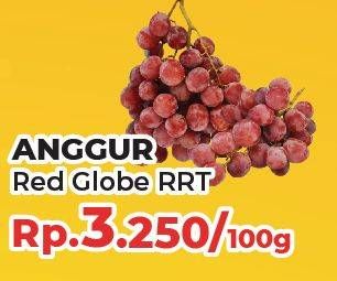 Promo Harga Anggur Red Globe RRT per 100 gr - Yogya