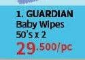 Promo Harga Guardian Baby Wipes 50 pcs - Guardian