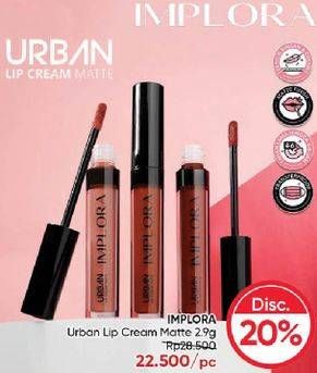 Promo Harga Implora Urban Lip Cream Matte 2 gr - Guardian