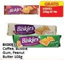 Promo Harga BISKIES Sandwich Biscuit Coffee, Bubble Gum, Peanut Butter 108 gr - Alfamart