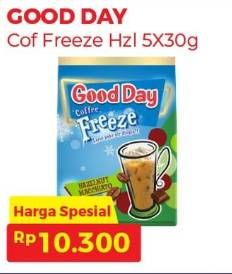 Promo Harga Good Day Coffee Freeze Hazelnut Macchiato per 5 sachet 30 gr - Alfamart