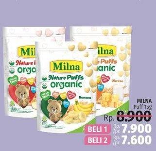 Promo Harga MILNA Nature Puffs Organic per 2 pouch 15 gr - LotteMart