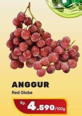 Promo Harga Anggur Red Globe per 100 gr - Yogya