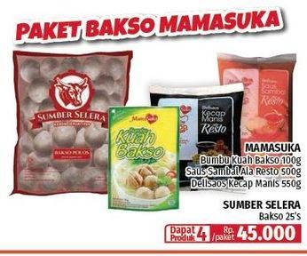 Mamasuka Bumbu Kuah Bakso + Mamasuka Delisaos Saus Sambal Ala Resto + Mamasuka Delisaos Kecap Manis Premium + Sumber Selera Bakso Sapi