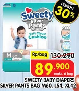 Promo Harga Sweety Silver Pants M60, XL42, L54 42 pcs - Superindo