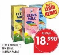 Promo Harga ULTRA MILK Susu UHT All Variants per 5 pcs 200 ml - Superindo