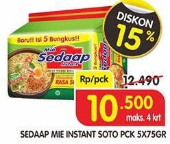 Promo Harga SEDAAP Mie Kuah Soto per 5 pcs 75 gr - Superindo