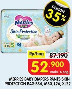 Promo Harga Merries Pants Skin Protection M30, S34, XL22, L26 22 pcs - Superindo