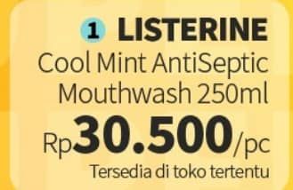 Promo Harga Listerine Mouthwash Antiseptic Cool Mint 250 ml - Guardian