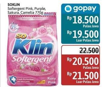 Promo Harga So Klin Softergent Rossy Pink, Purple Lavender, Soft Sakura, Korean Camellia 770 gr - Alfamidi