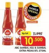 Promo Harga ABC Sambal Asli, Extra Pedas 275 ml - Superindo