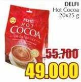 Promo Harga Delfi Hot Cocoa Indulgence per 20 sachet 25 gr - Giant