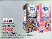 Promo Harga FRISIAN FLAG Susu UHT Milky Chocolate, Strawberry 180 ml - Alfamart