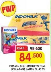 Promo Harga INDOMILK Susu UHT Kids All Variants per 40 pcs 115 ml - Superindo