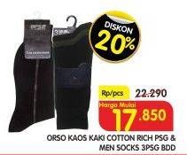 Promo Harga ORSO Kaos Kaki Cotton Rich, Men Casual Sock 3 pcs - Superindo