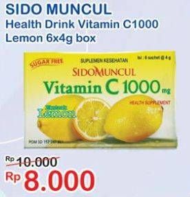 Promo Harga SIDO MUNCUL Vitamin C 1000mg per 6 sachet 4 gr - Indomaret