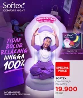 Promo Harga Softex Comfort Night Wing 29cm 20 pcs - Watsons