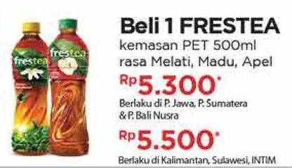 Promo Harga Frestea Minuman Teh Original, Green Honey, Apple 500 ml - Hypermart