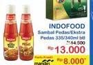 Promo Harga INDOFOOD Sambal Ekstra Pedas, Pedas 335 ml - Indomaret