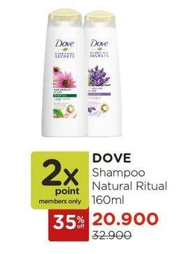 Promo Harga DOVE Shampoo Natural Ritual 160 ml - Watsons