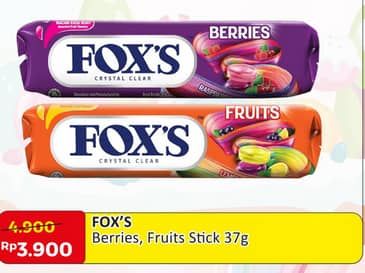 Promo Harga Foxs Crystal Candy Berries, Fruits 37 gr - Alfamart