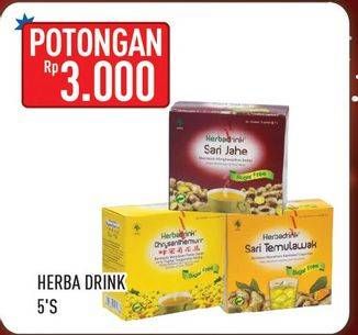 Promo Harga HERBA DRINK Minuman Herbal 5 pcs - Hypermart