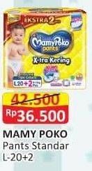 Promo Harga Mamy Poko Pants Xtra Kering L20+2 22 pcs - Alfamart