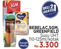 Promo Harga Bebelac/SGM/Greenfield Susu UHT  - LotteMart