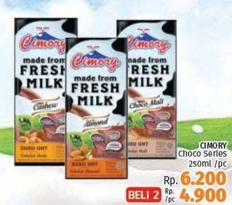 Promo Harga CIMORY Fresh Milk Chocolate, Almond, Cashew per 2 pcs 250 ml - LotteMart