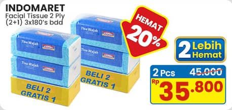 Promo Harga Indomaret Facial Tissue per 3 pouch 180 pcs - Indomaret