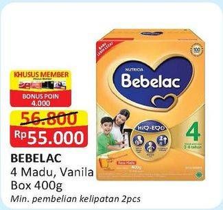 Promo Harga BEBELAC 4 Susu Pertumbuhan Madu, Vanila 400 gr - Alfamart