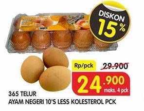 Promo Harga 365 Telur Ayam Less Kolesterol 10 pcs - Superindo